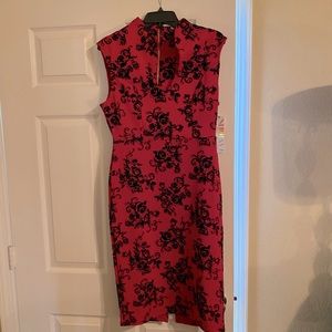 Almost famous V-Neck Red and Black Dress